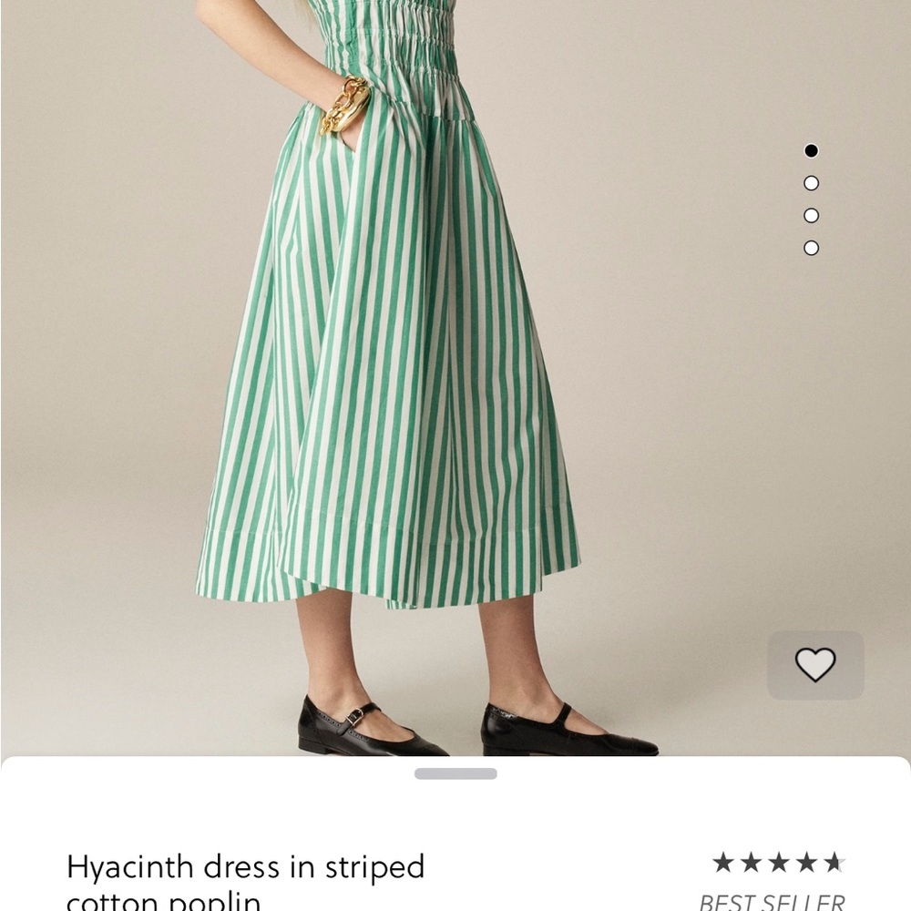 Green and White Striped Midi Dress